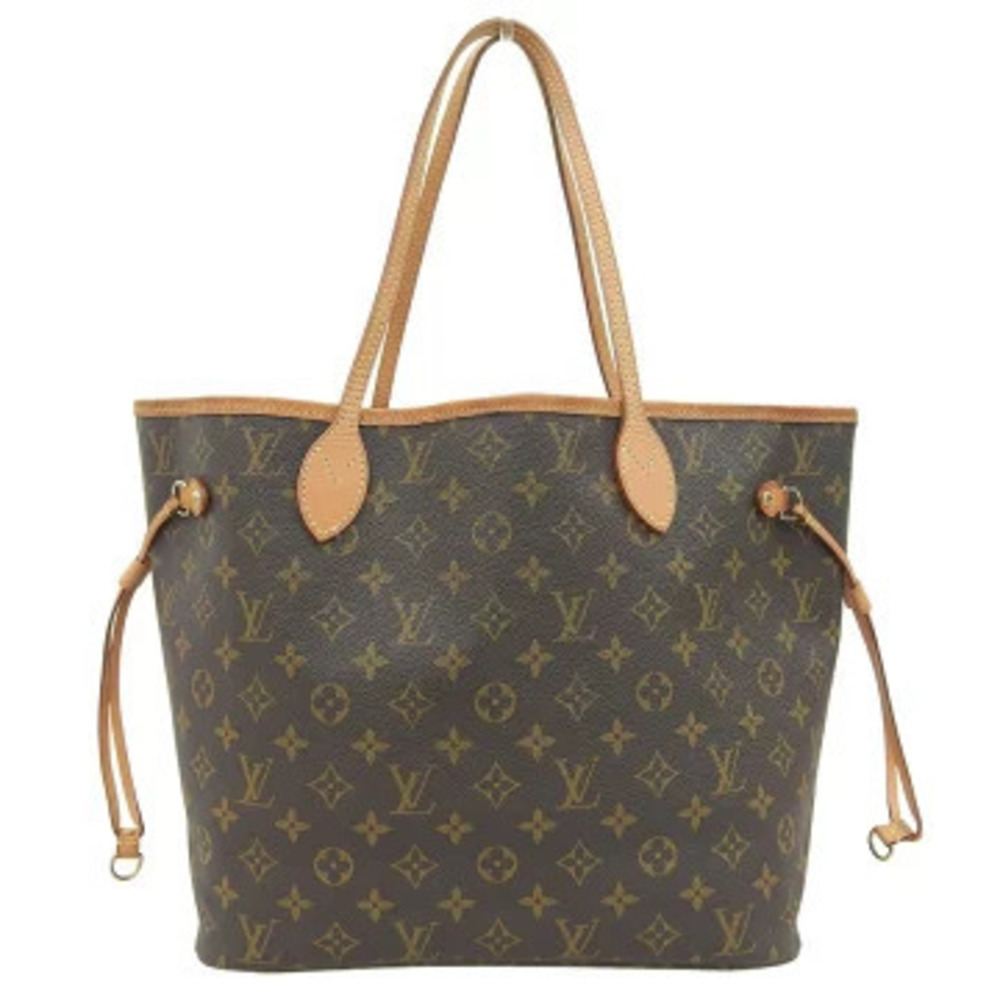 Louis Vuitton Monogram Neverfull Tote Bag Canvas Leather Brown